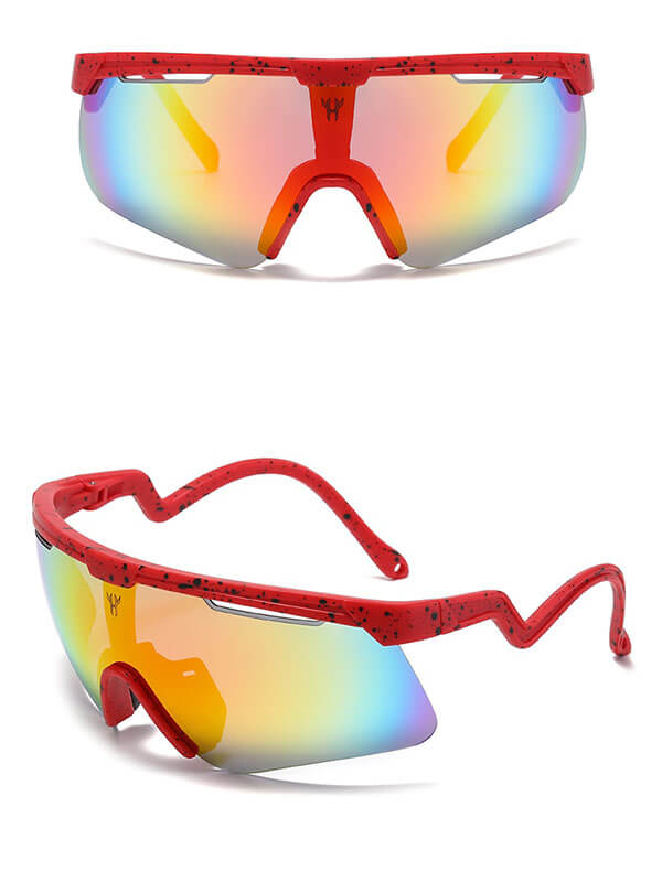 SF0961 Fashion Outdoor Sunglasses for Men and Women, Red Sports Eyewear with UV400 protection and anti-reflective lenses
